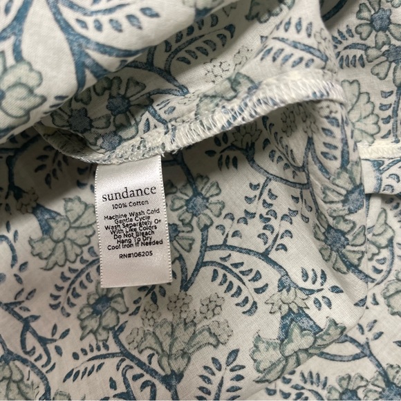 SUNDANCE blouse with button front and ruffle bubble sleeves S - Picture 9 of 10